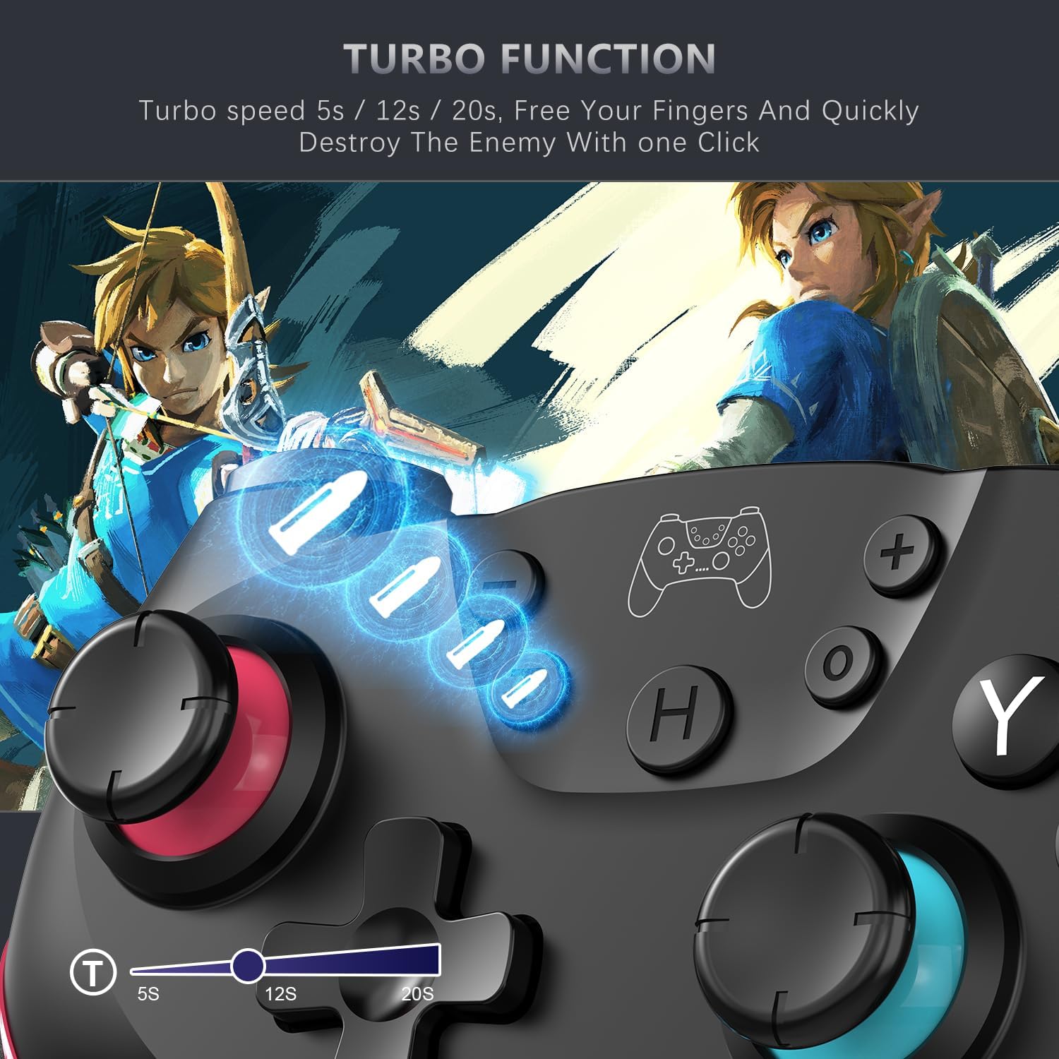 ASTARRY Switch Controller Wireless Switch Pro Controller Compatible with Switch/Switch Lite/Switch OLED Programmable Remote Gamepad Joystick with Wake-up and Turbo(Upgraded Version) - Image 4