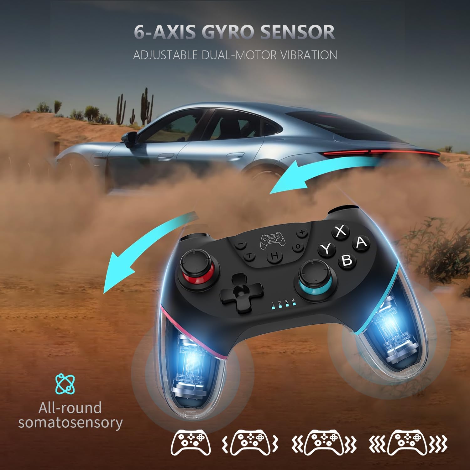 ASTARRY Switch Controller Wireless Switch Pro Controller Compatible with Switch/Switch Lite/Switch OLED Programmable Remote Gamepad Joystick with Wake-up and Turbo(Upgraded Version) - Image 5