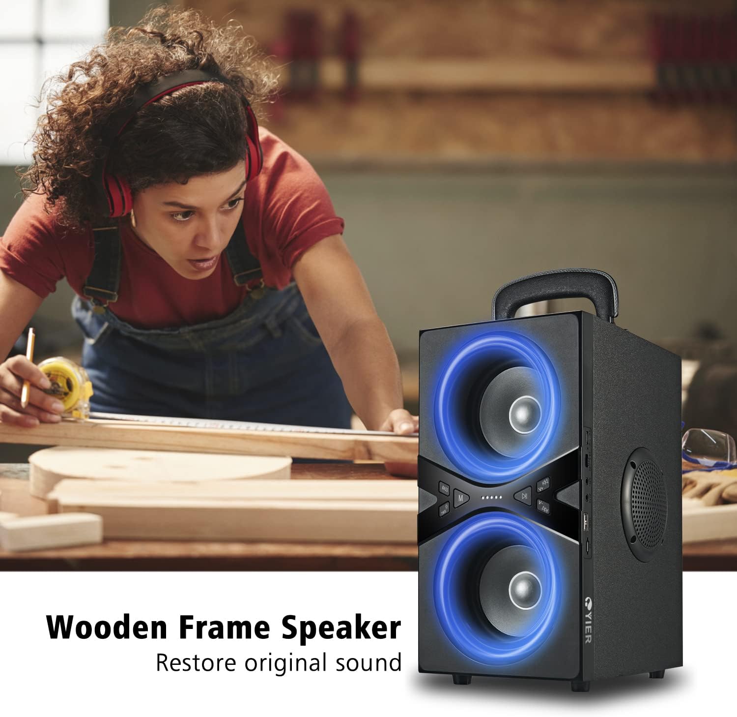 Bluetooth Speakers, Wireless TWS Portable Speaker with Lights,100dB Loud Subwoofer 80w(Peak) Stereo Sound, Bassup Technology, Long Playtime for Outdoor Party - Image 6