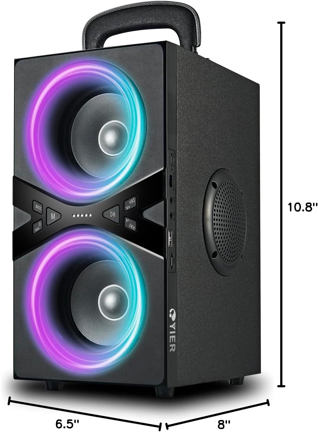 Bluetooth Speakers, Wireless TWS Portable Speaker with Lights,100dB Loud Subwoofer 80w(Peak) Stereo Sound, Bassup Technology, Long Playtime for Outdoor Party - Image 7